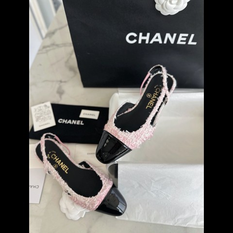 cc 트위드 슬링백