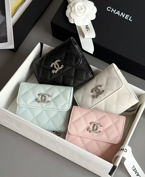 25b cc 별 로고 캐비어 플랩 지갑