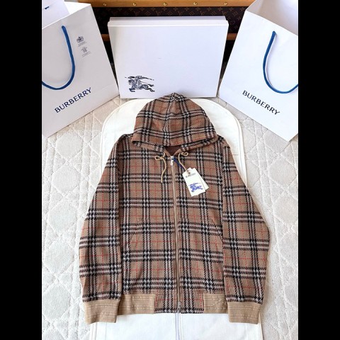 bbr 체크 코튼 블렌드 후디 집업