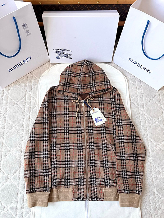 bbr 체크 코튼 블렌드 후디 집업