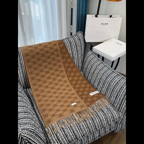 celin* 모노그램 캐시미어 프린지드 스카프