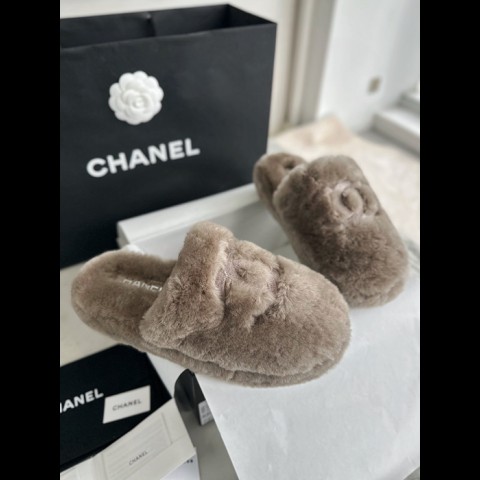 시어링 울 cc로고 슬라이드 뮬 [정품급]